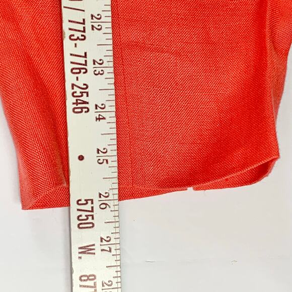 Talbots Pants Womens 6P Coral 100% Irish Linen Lined Side Zip Creased Front Corp - Picture 12 of 15
